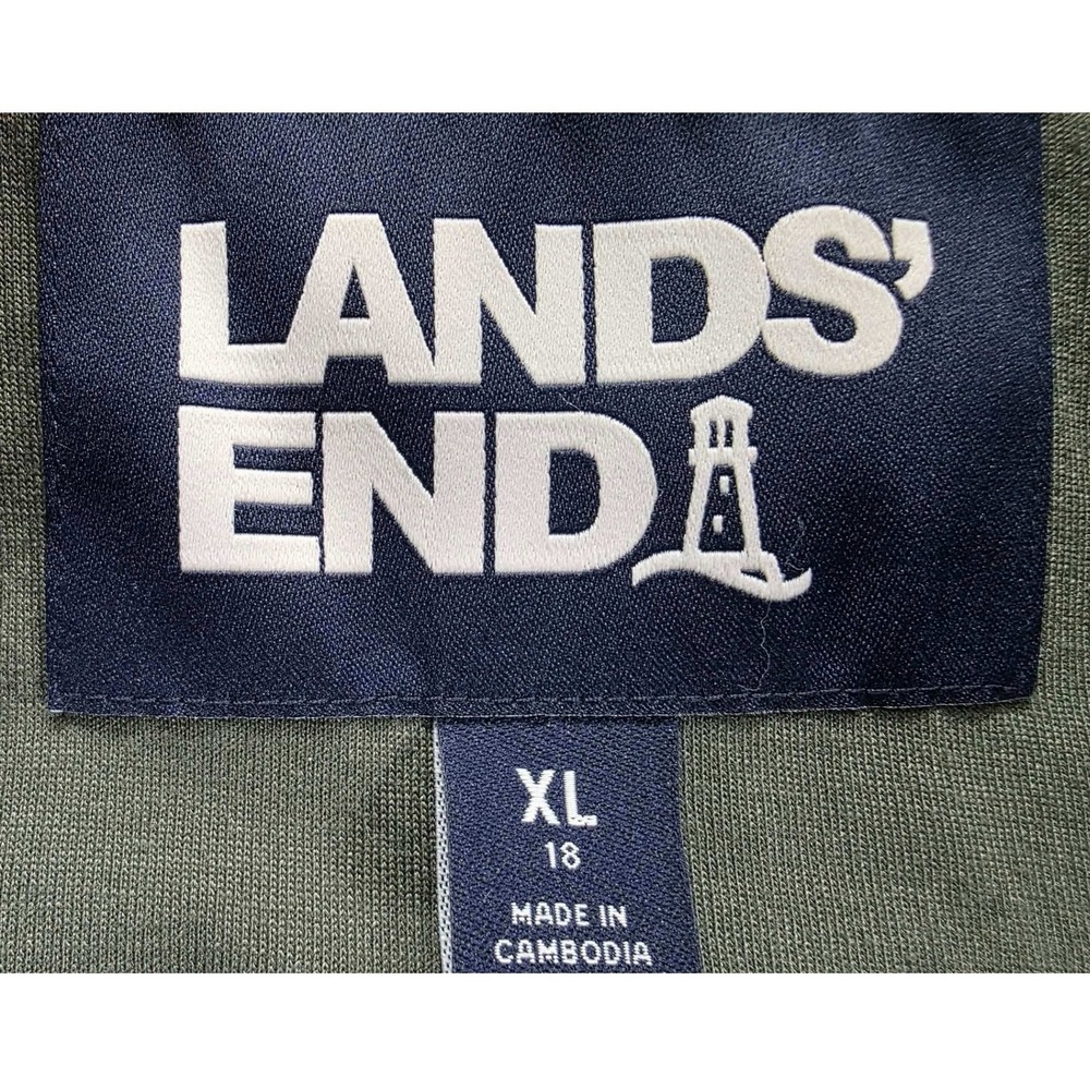 EUC Lands End Women XL Sherpa Fleece Jacket Full Zip Gray Quilted Lined Pockets - Picture 8 of 14